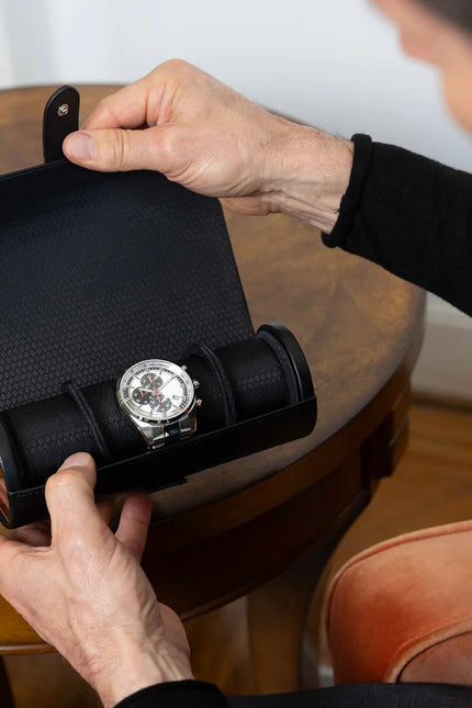 Étui pour 3 Montres Noir - Bois d'Ébène