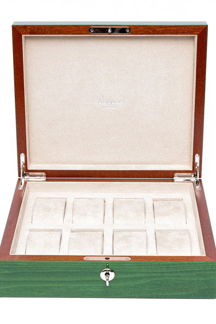Boîte de Coffret à Montre en Bois - Vert Laqué