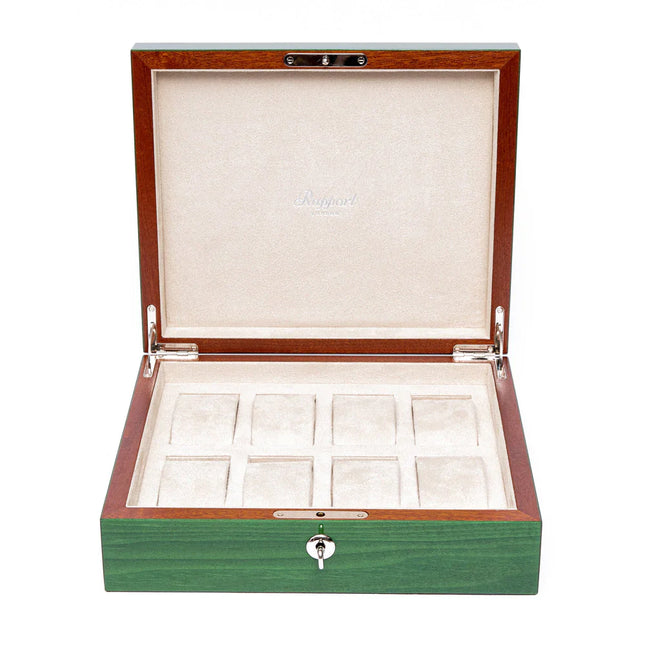 Boîte de Coffret à Montre en Bois - Vert Laqué