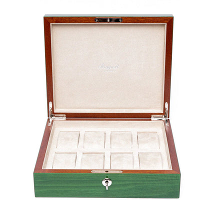 Boîte de Coffret à Montre en Bois - Vert Laqué