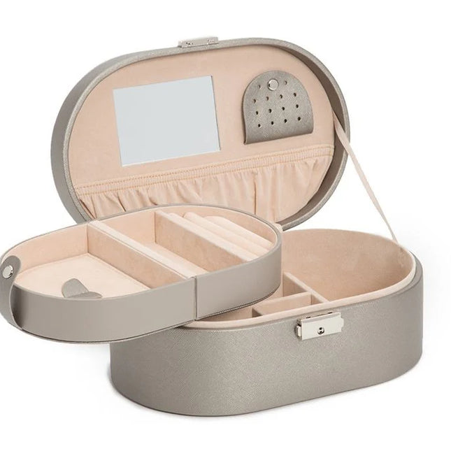 Boîte à Bijoux avec Miroir Grise - Royaume de la Boîte
