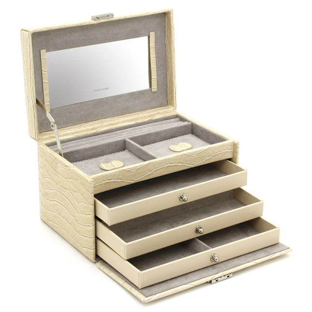 Coffret à Bijoux Beige - Croco