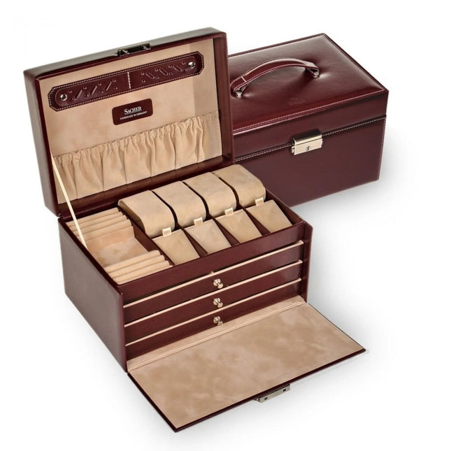 Grand Coffret à Bijoux de Luxe - Bordeaux