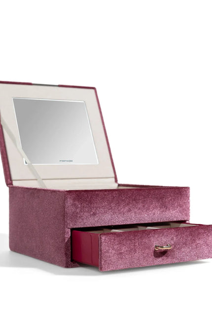 Coffret à Bijoux en Velours - Rose