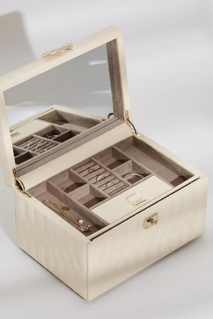 Boîte à Bijoux de Luxe Matelassée - Royaume de la Boîte