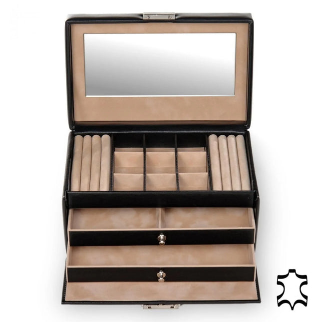 Yksivärinen Nahkainen Korulaatikko - Beige Mokka
