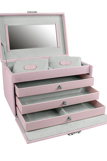 Coffret à Bijoux Rose - Simili Cuir