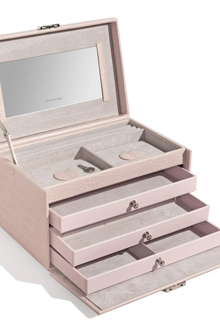 Coffret à Bijoux avec Miroir - Rose Pastel
