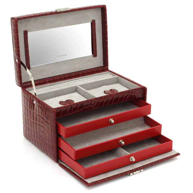 Boîte à Bijoux Rouge - Croco