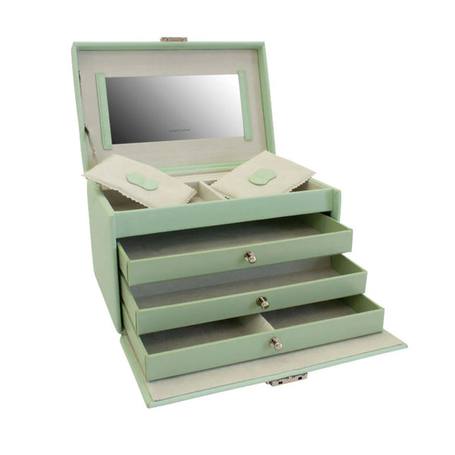 Boîte à Bijoux en Cuir - Vert Menthe