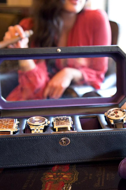 Boîte à Montre pour Homme de Luxe - Violet Foncé