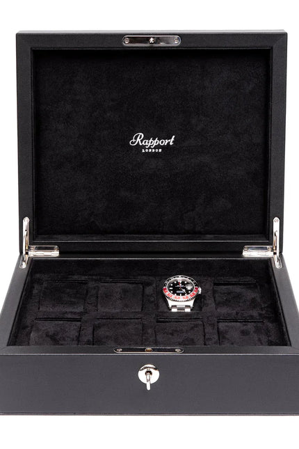 Boîte de Rangement à Montre Noire - Cuir Prestigieux