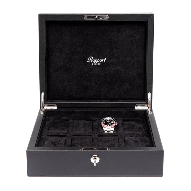 Boîte de Rangement à Montre Noire - Cuir Prestigieux