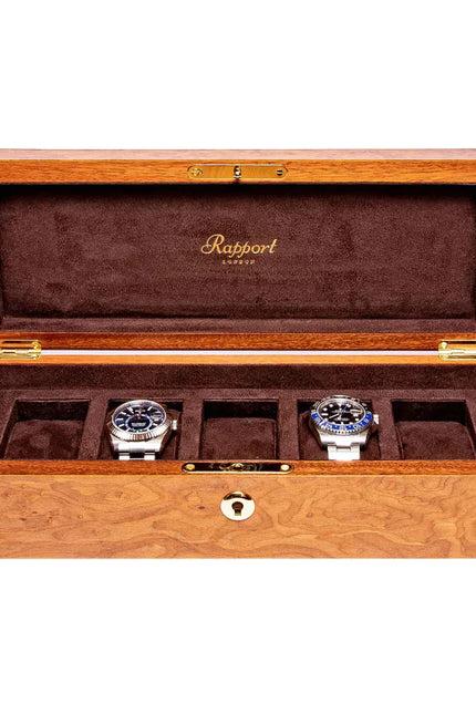 Boîte à Montre en Bois Précieux - Ronce de Noyer