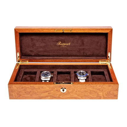 Boîte à Montre en Bois Précieux - Ronce de Noyer