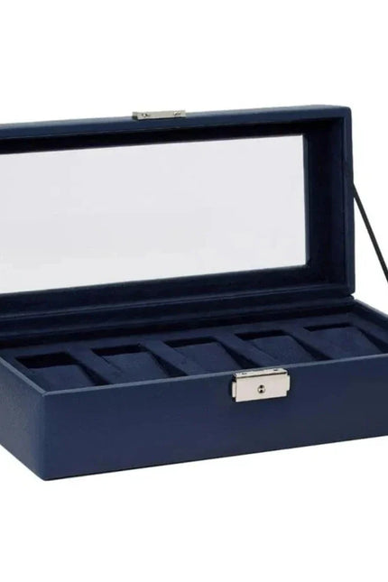 Boîte à Montre en Simili Cuir Bleu Marine - Royaume de la Boîte