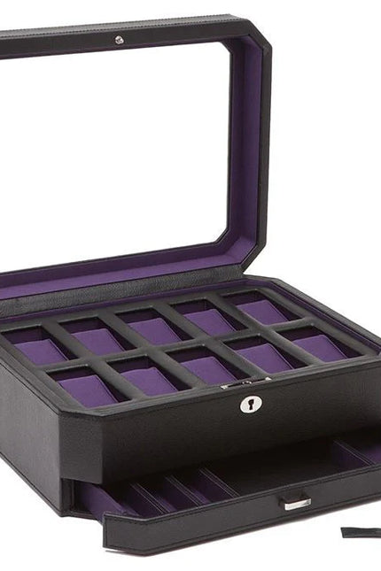 Kello- Ja Korulaatikko Miehille - Ylellinen Violetti