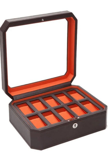 Coffret pour 10 Montres - Cuir Végétalien Noir