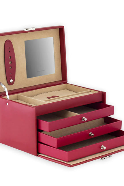 Coffret à Bijoux en Cuir - Magenta
