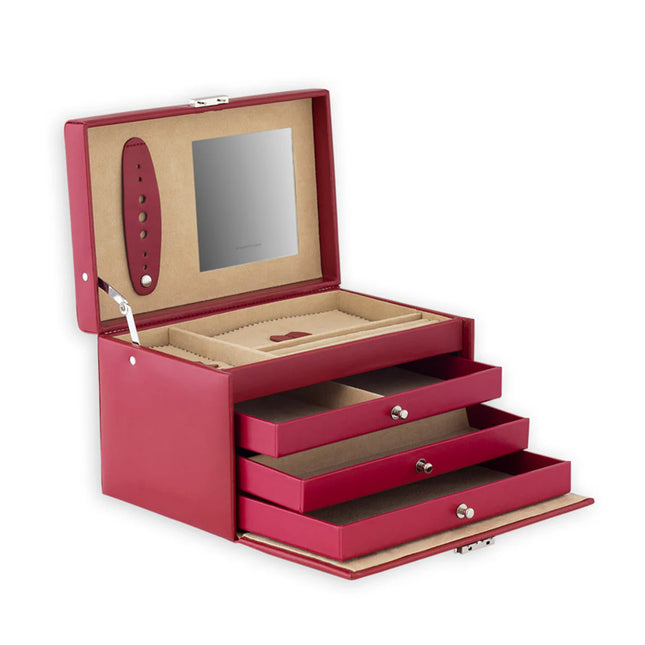 Coffret à Bijoux en Cuir - Magenta