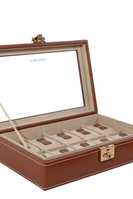 Coffret à Montre en Cuir - Beige & Marron