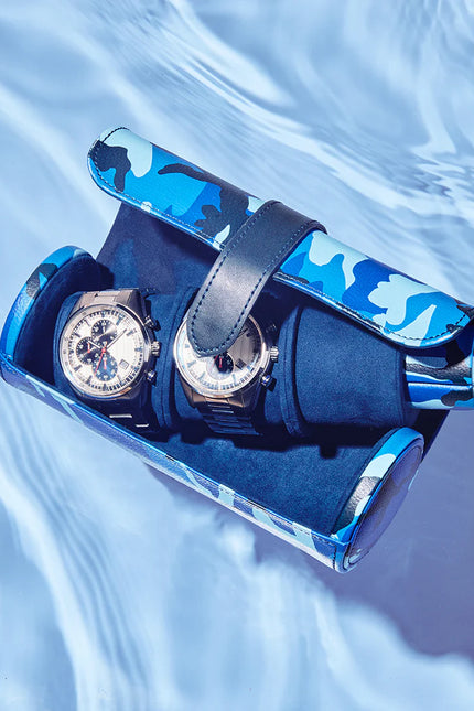 Étui pour 3 Montres - Bleu Océan