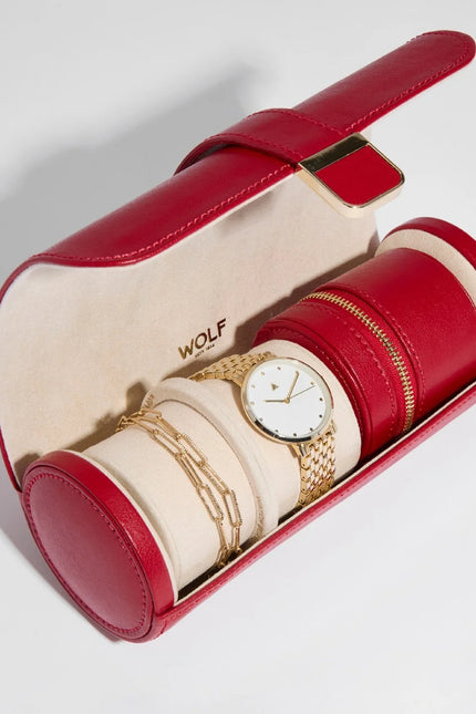 Étui pour 3 Montre de Luxe - Rouge Intense