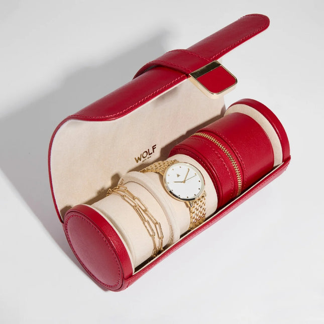 Étui pour 3 Montre de Luxe - Rouge Intense