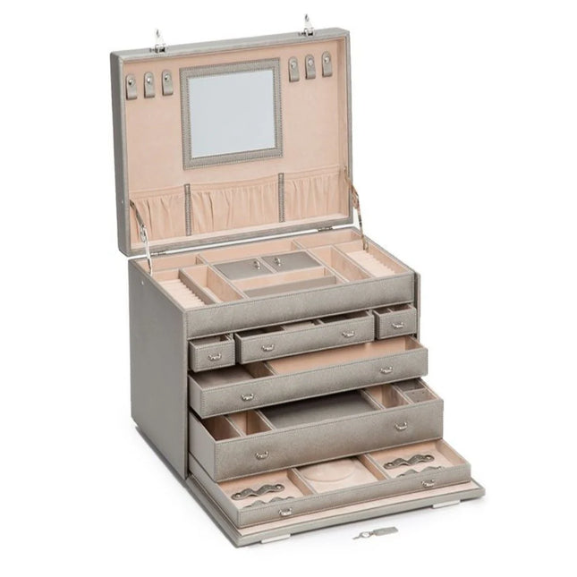 Boîte à Bijoux Grand Modèle - Grise & Beige
