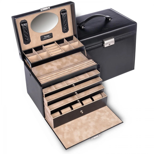 Grand Coffret à Bijoux - Intérieur Beige Délicat