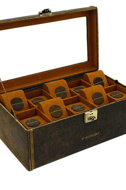 Grand Coffret à Montre Vintage Marron - Royaume de la Boîte