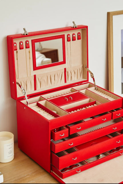 Grande Boîte à Bijoux Design - Rouge
