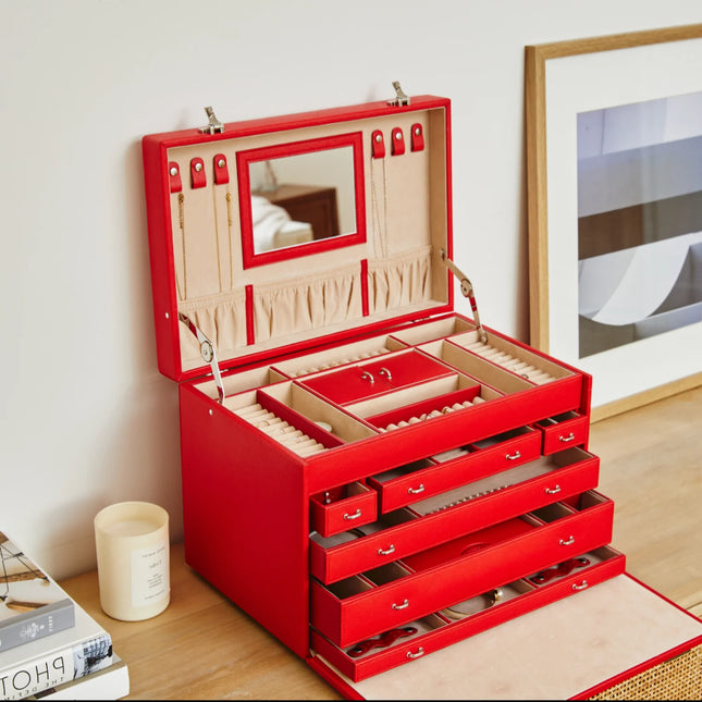 Grande Boîte à Bijoux Design - Rouge