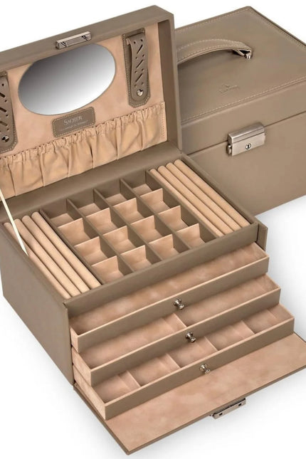 Grande Boîte à Bijoux Taupe - Royaume de la Boîte