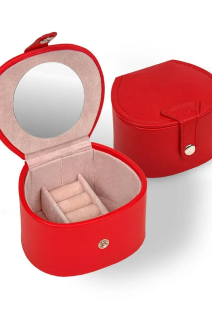 Mini Boîte à Bijoux - Beige & Rouge