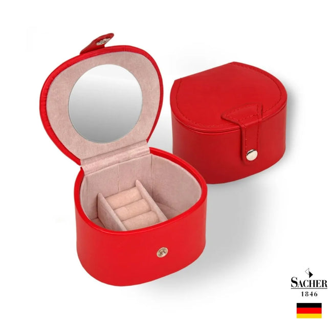 Mini Boîte à Bijoux - Beige & Rouge