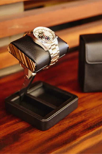 Support pour 2 Montres - Bois d'Ébène