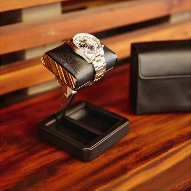 Support pour 2 Montres - Bois d'Ébène